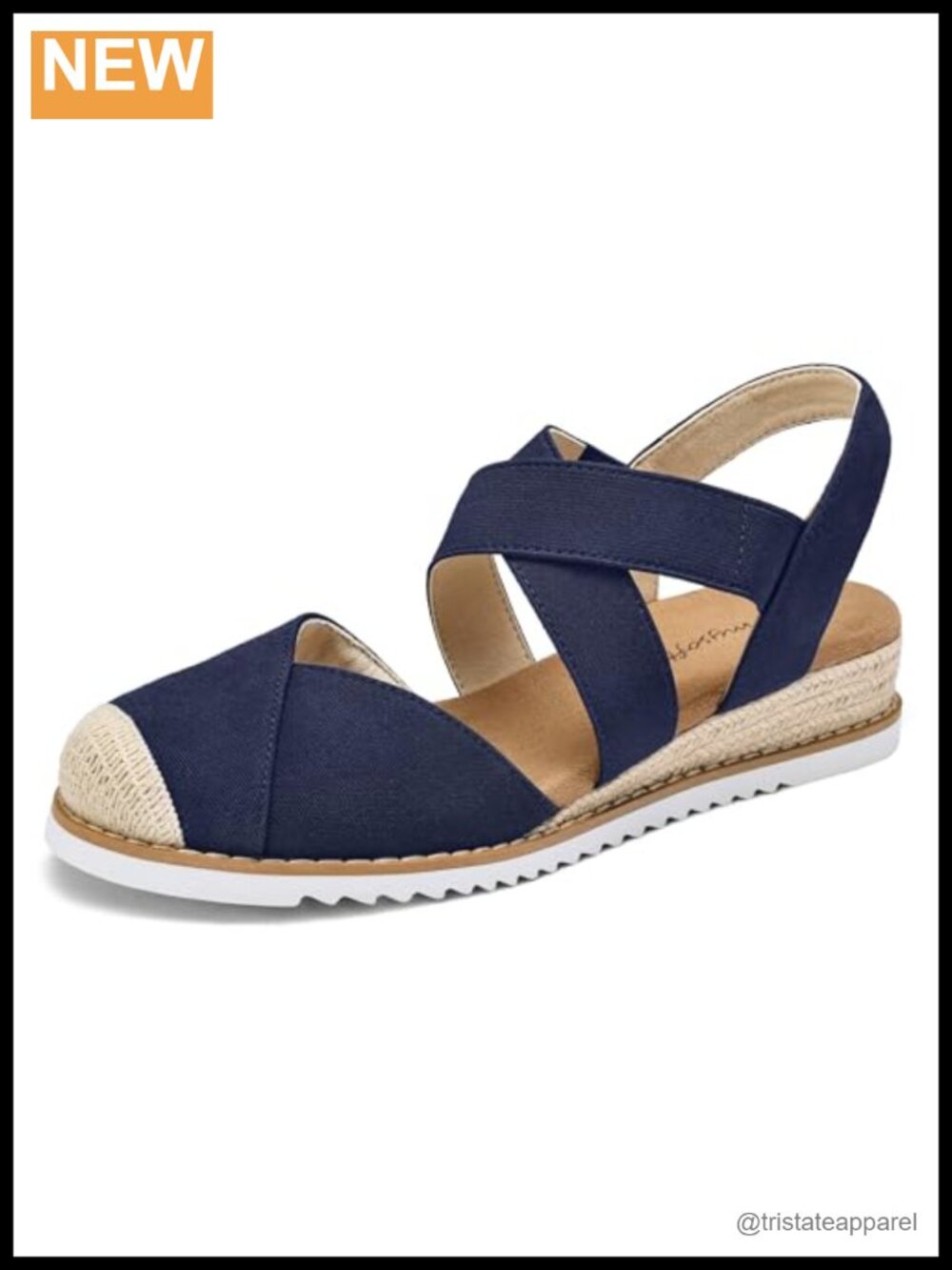 Womens Espadrille Wedge Sandals Closed Toe Low Heel Slip On Comfort